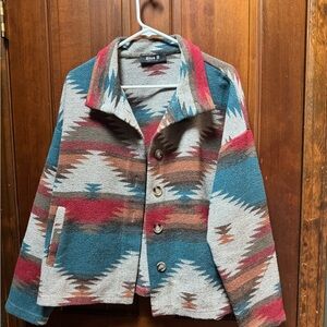 Blue B Women's Multicolor Patterned Jacket